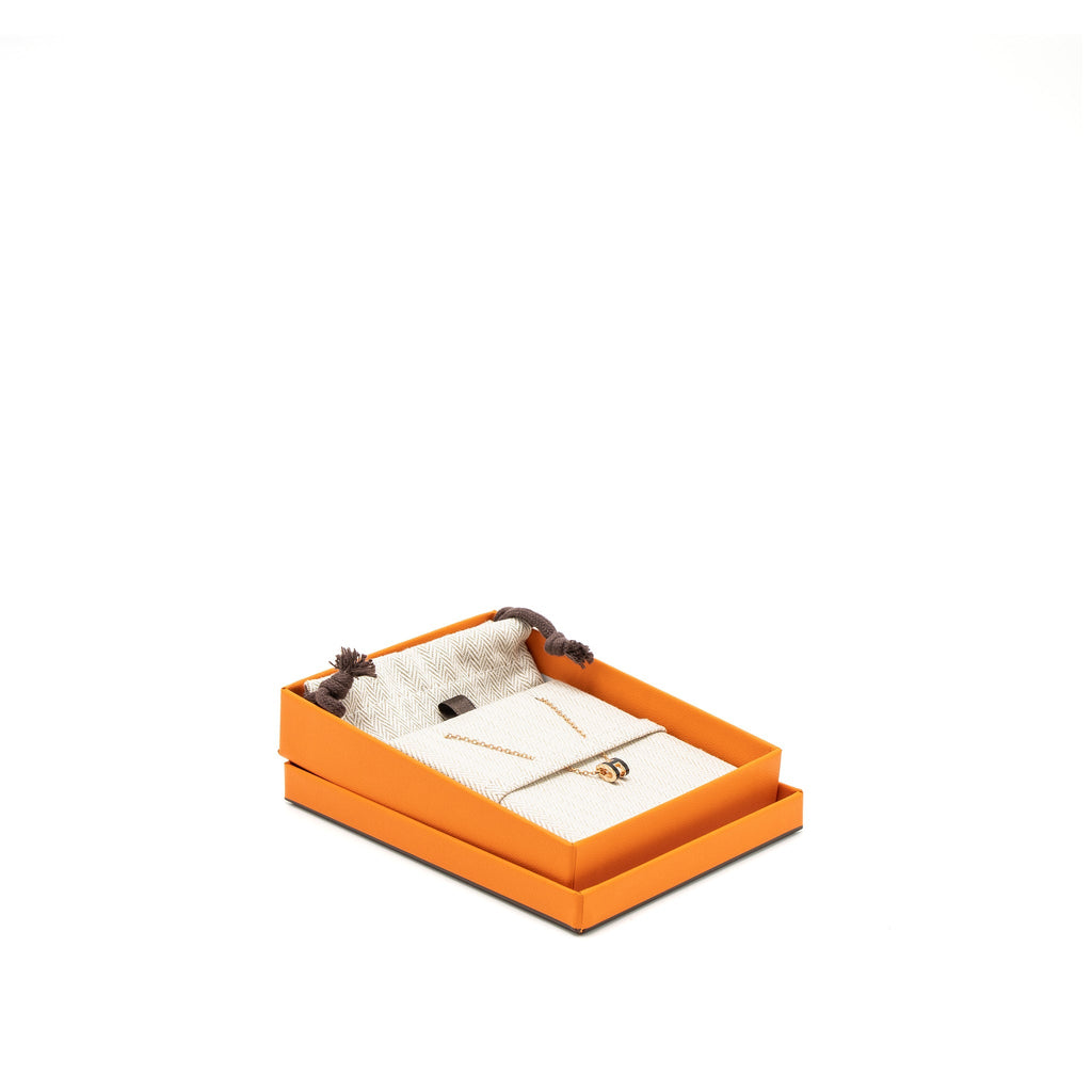 HERMES MINI POP H PENDANT BLACK ROSE GOLD TONE