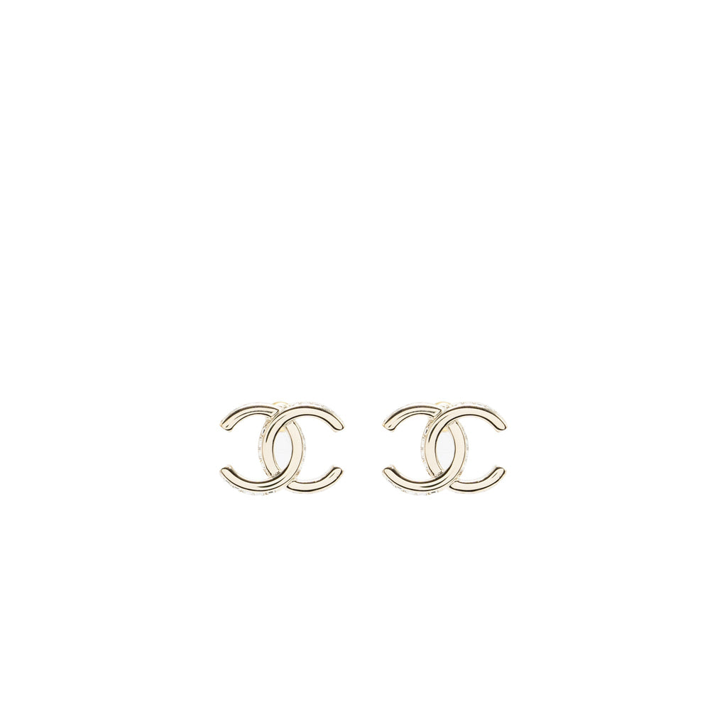 CHANEL 23B CC LOGO WITH CRYSTAL EARRINGS LGHW