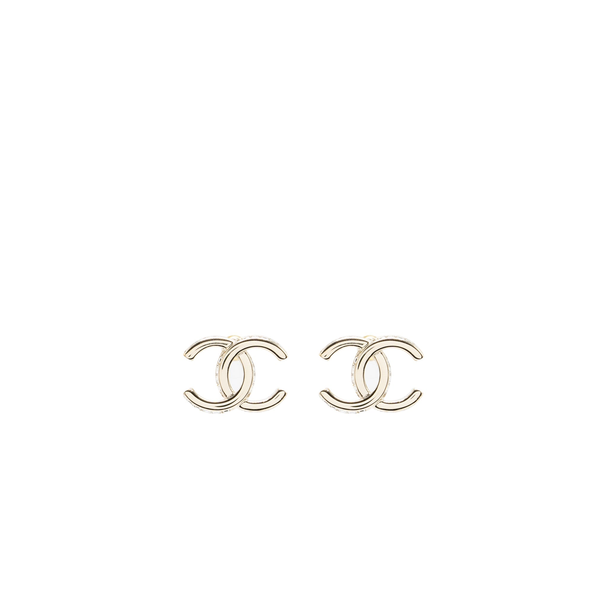 CHANEL 23B CC LOGO WITH CRYSTAL EARRINGS LGHW