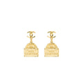 CHANEL CC LOGO RUE CAMBO DROP EARRING GHW
