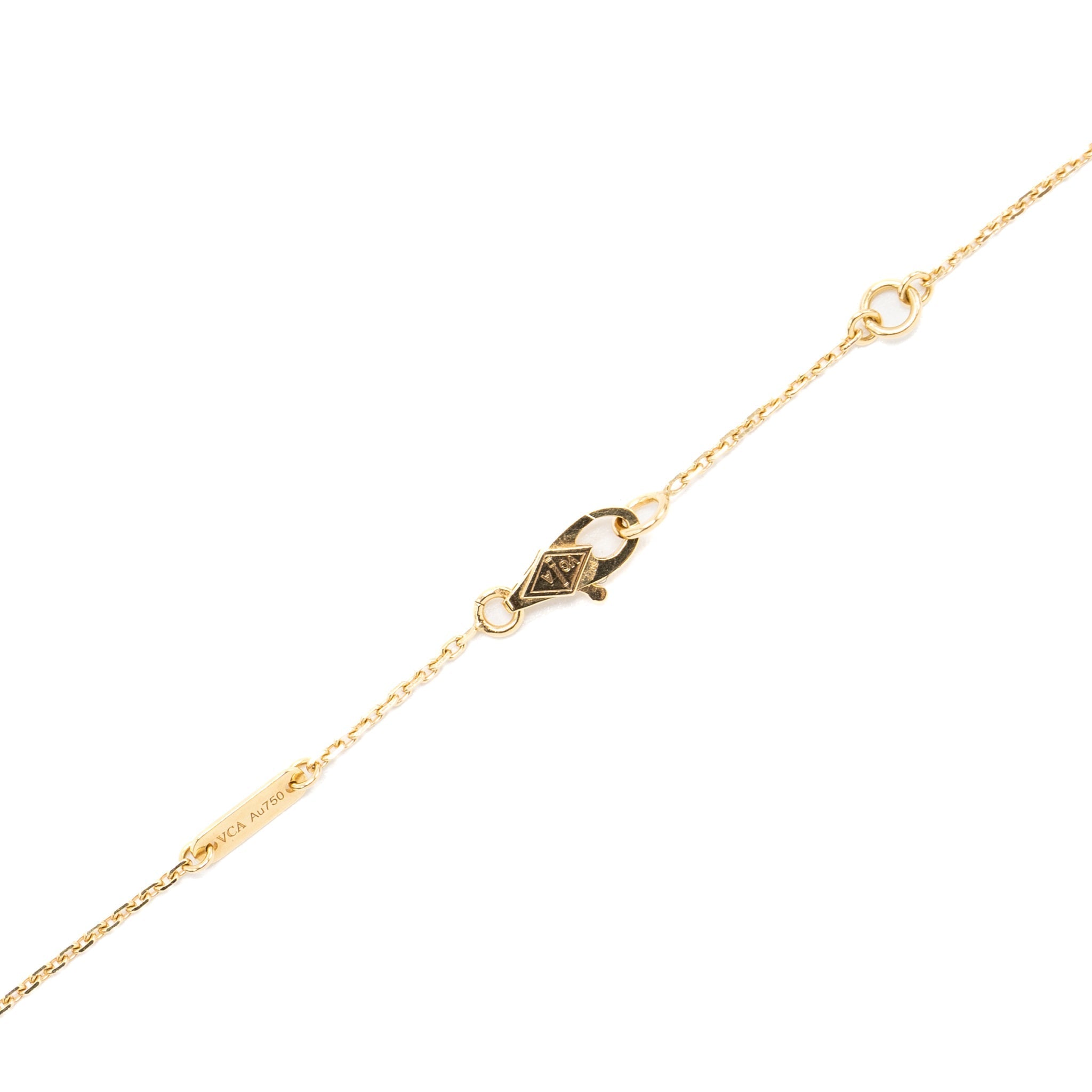 VAN CLEEF & ARPELS SWEET ALHAMBRA BUTTERFLY PENDANT MOTHER OF PEARL YELLOW GOLD