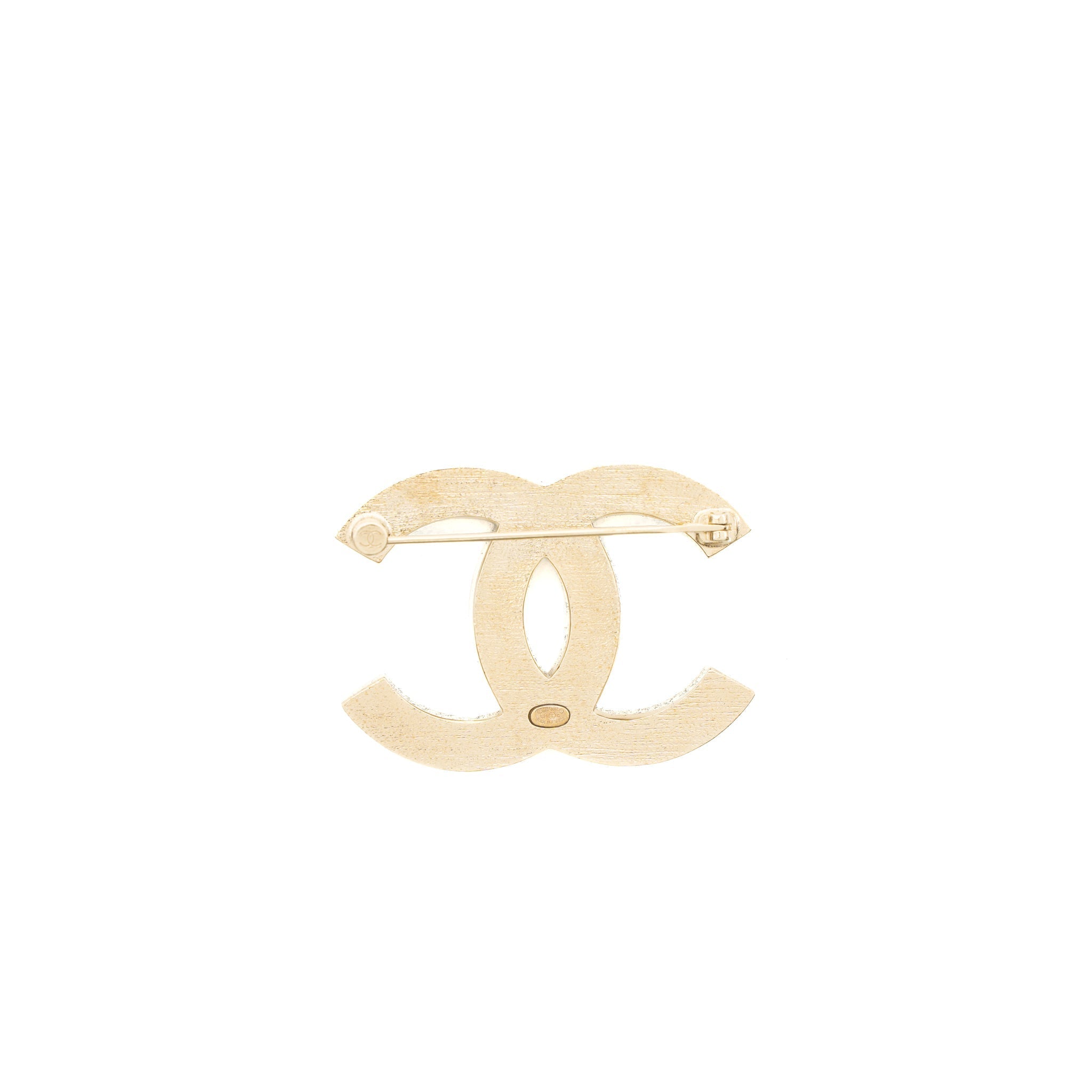 CHANEL GIANT CC LOGO LIGHT PINK LIGHT GOLD TONE