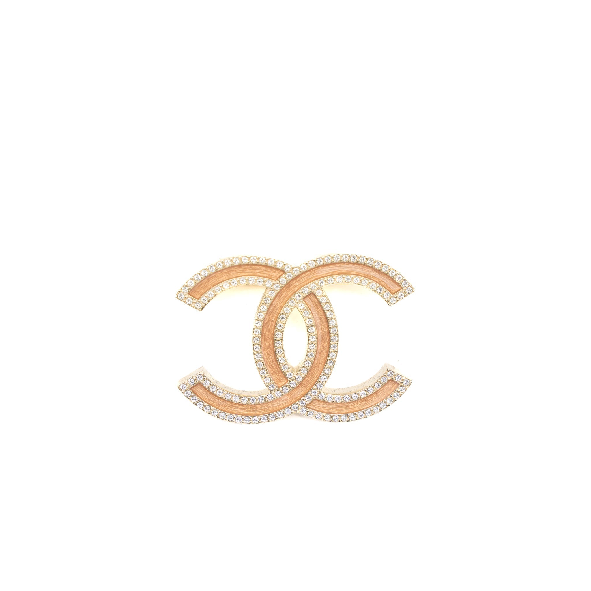 CHANEL GIANT CC LOGO LIGHT PINK LIGHT GOLD TONE