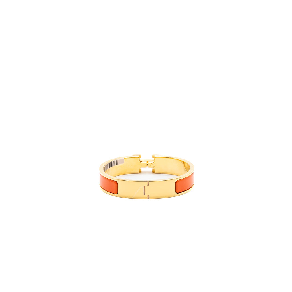 HERMES CLIC H BRACELET ORANGE GHW