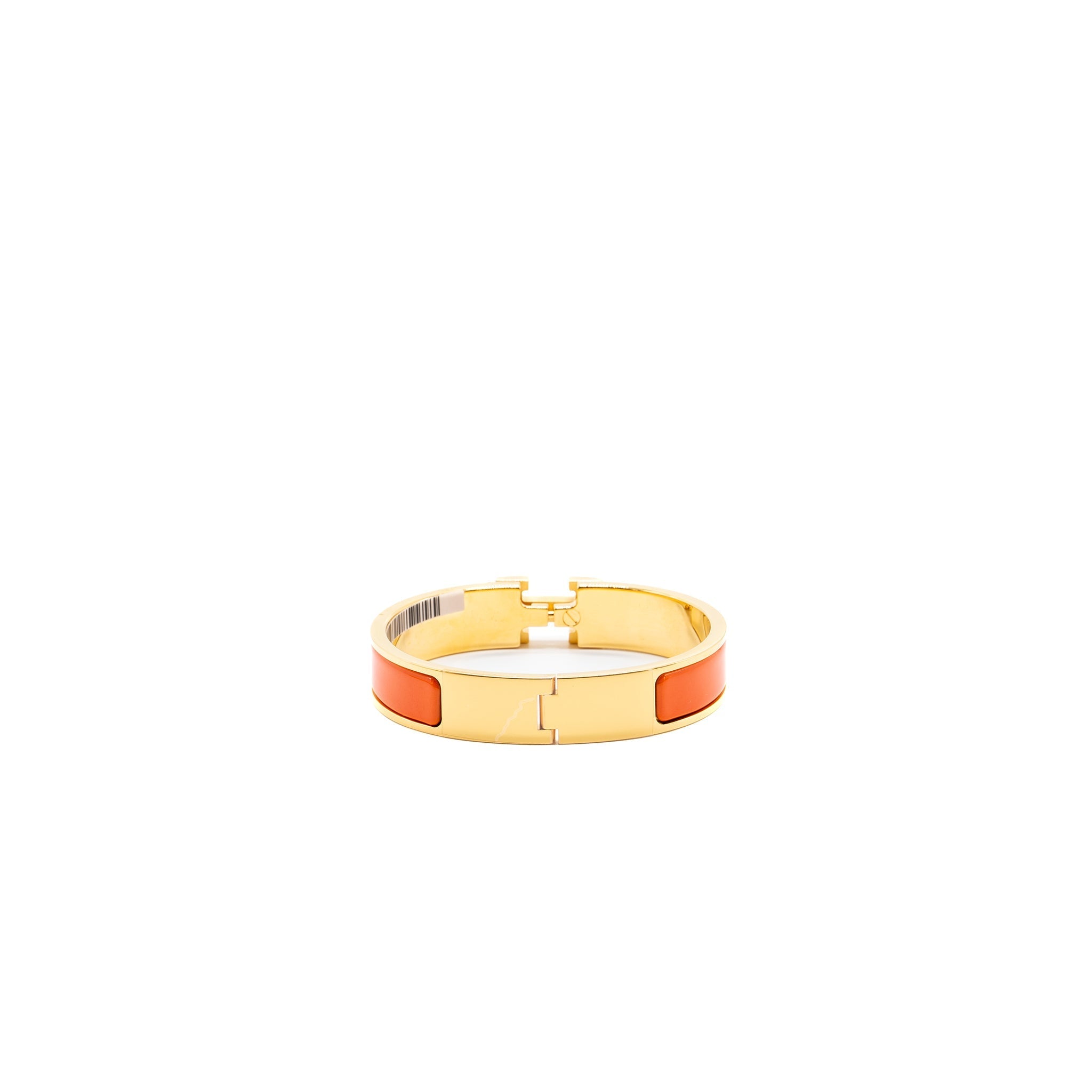 HERMES CLIC H BRACELET ORANGE GHW