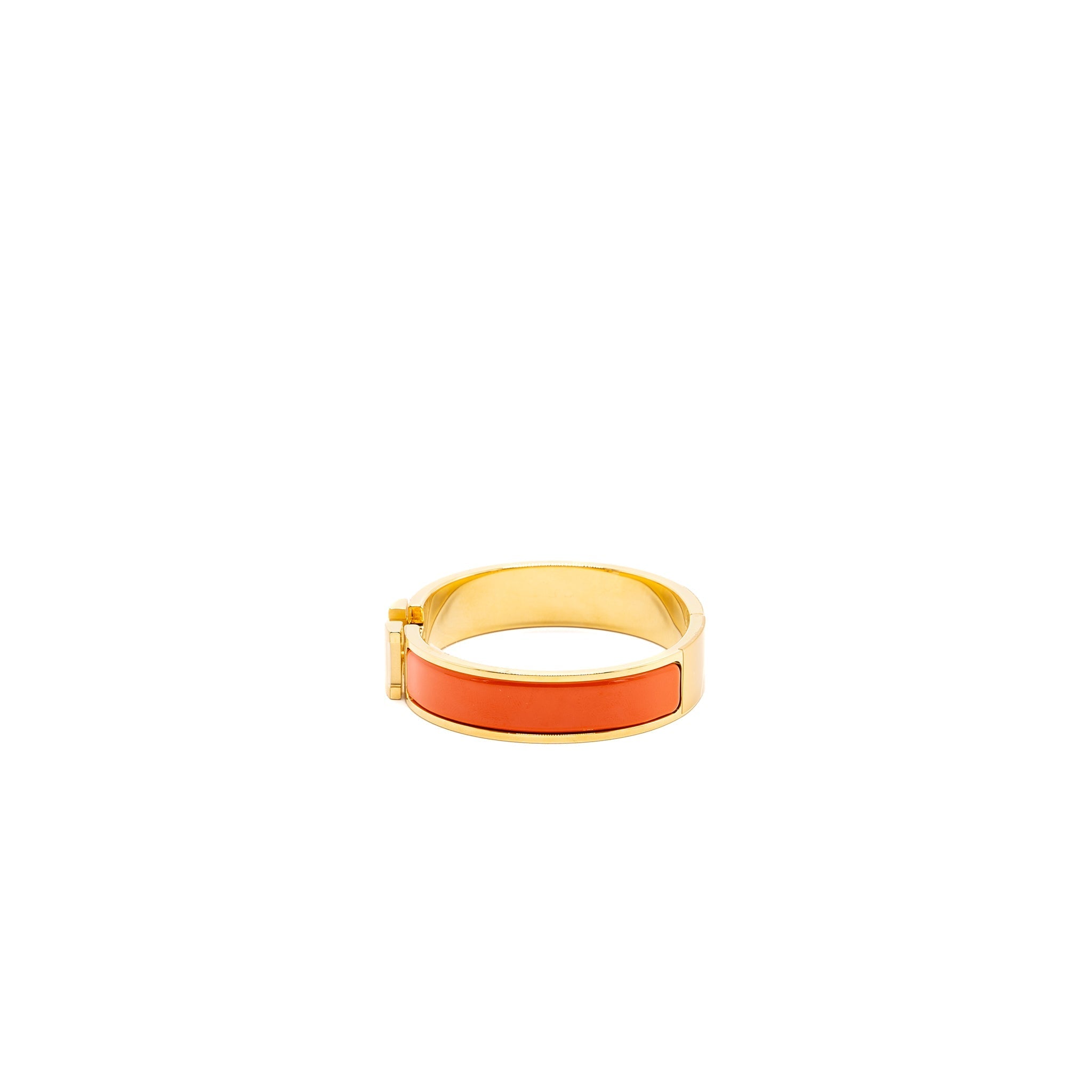 HERMES CLIC H BRACELET ORANGE GHW