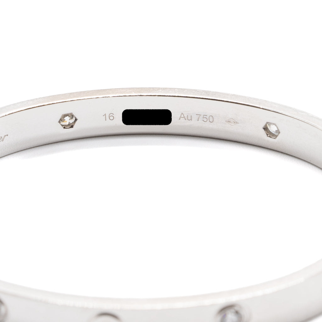 CARTIER LOVE BRACELET WHITE GOLD WITH 4 DIAMONDS