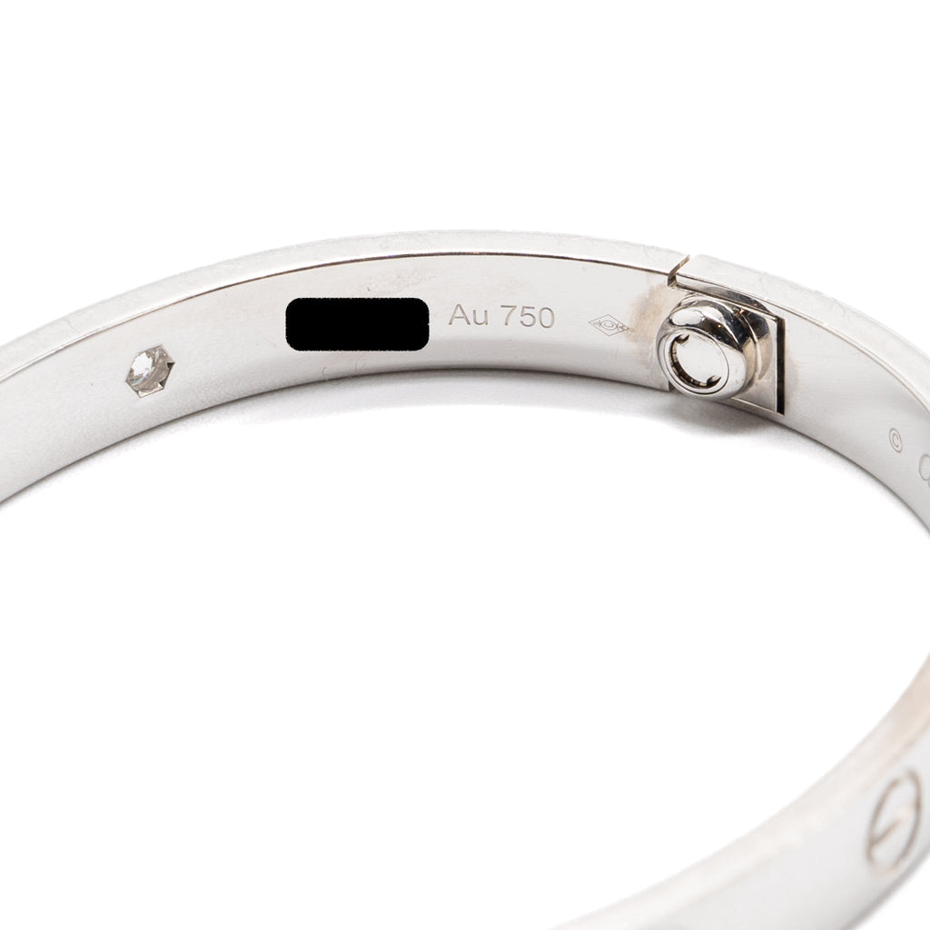 CARTIER LOVE BRACELET WHITE GOLD WITH 4 DIAMONDS