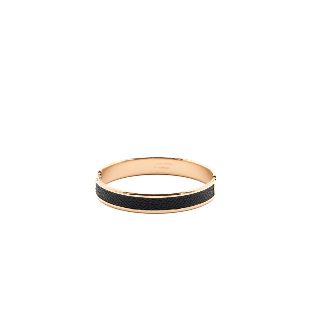 HERMES SIZE T2 OLYMPE BRACELET EPSOM BLACK RGHW