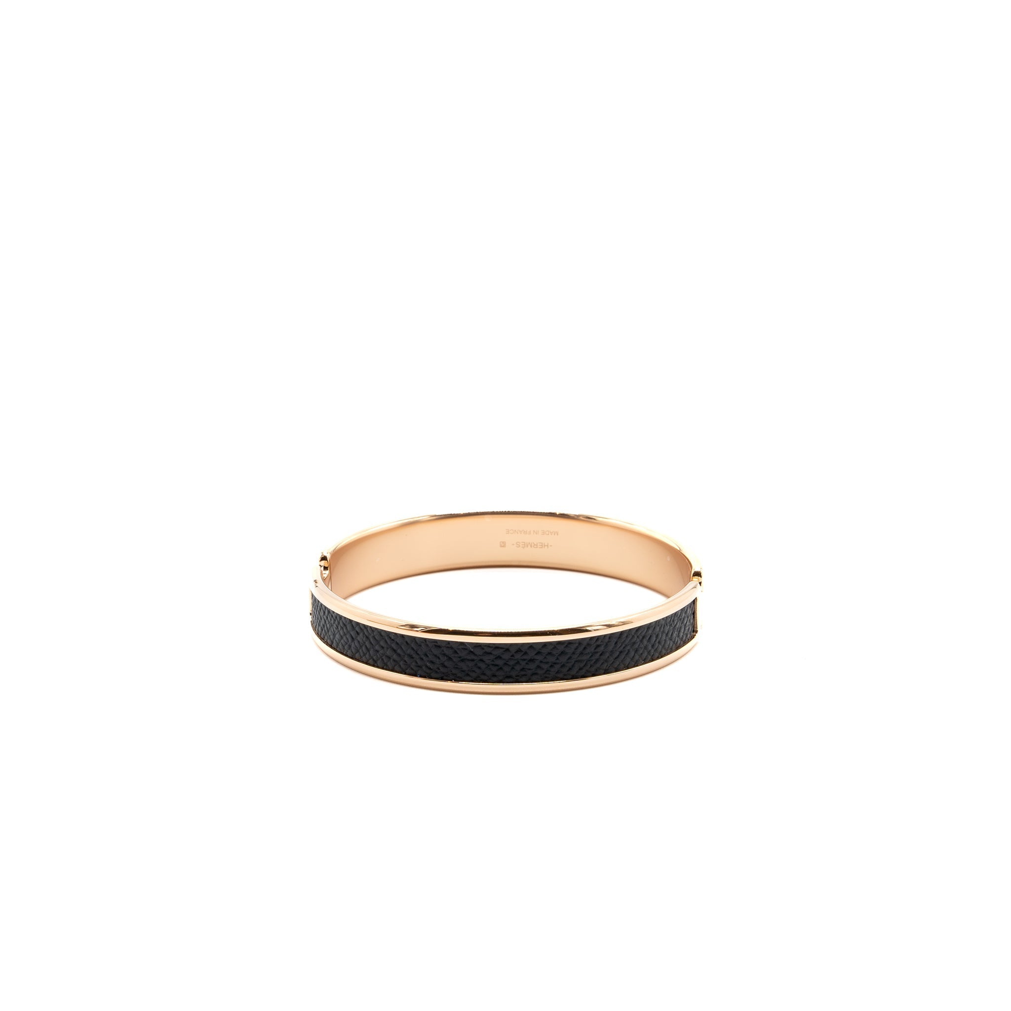 HERMES SIZE T2 OLYMPE BRACELET EPSOM BLACK RGHW