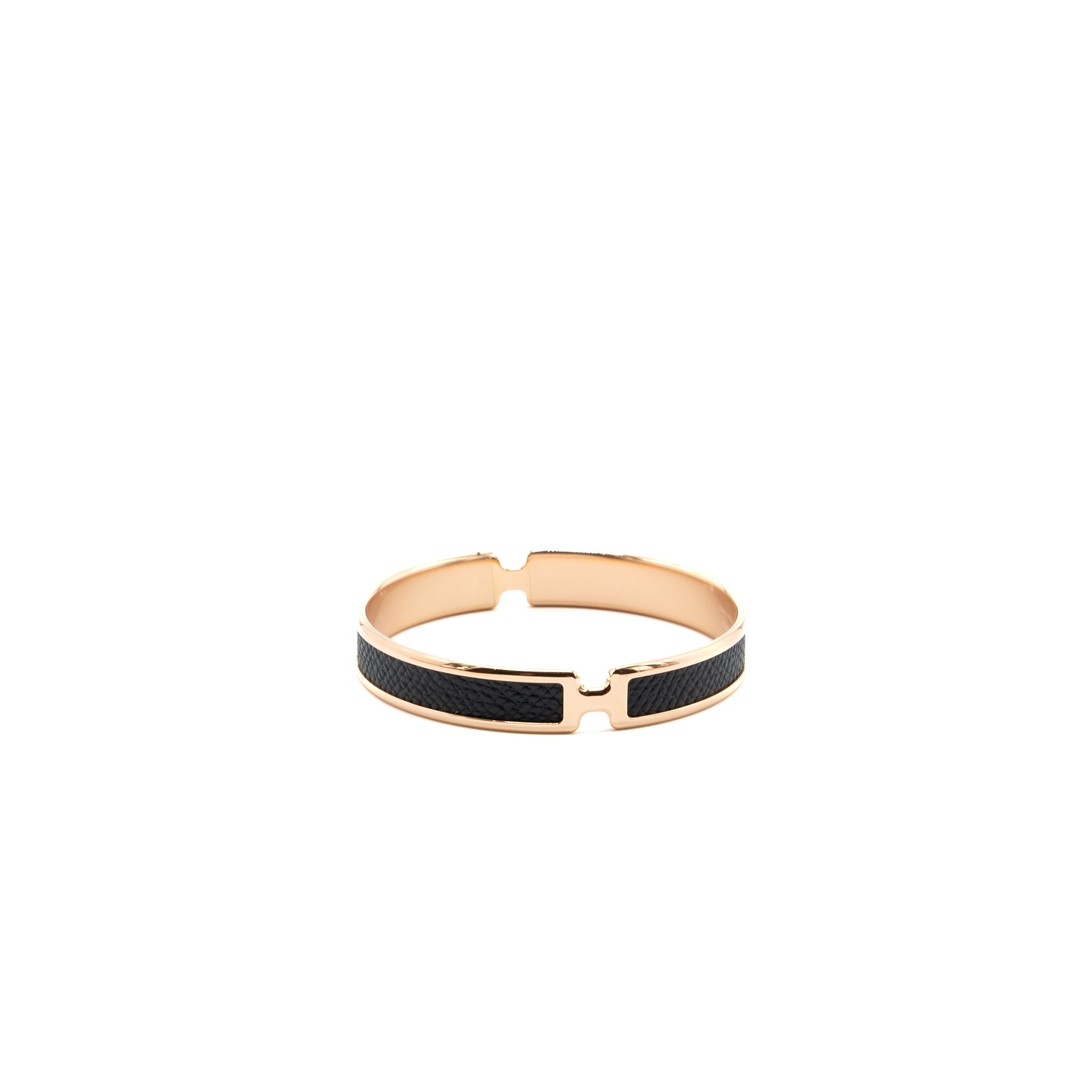 HERMES SIZE T2 OLYMPE BRACELET EPSOM BLACK RGHW