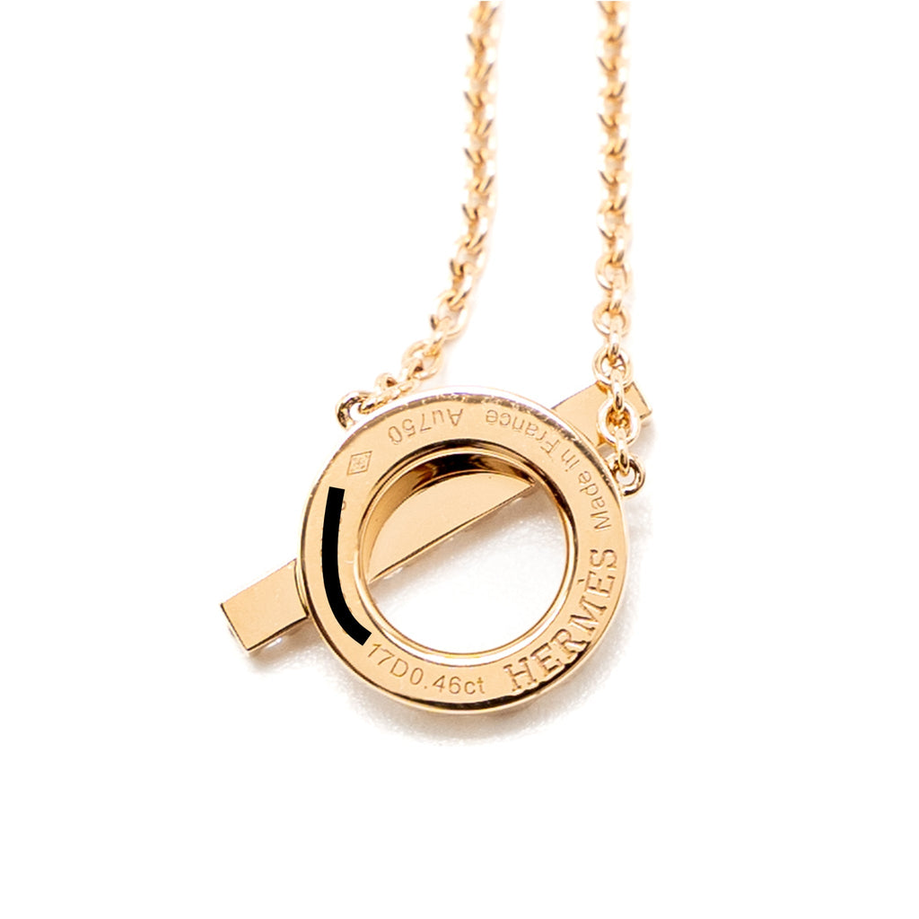 HERMES FINESSE PENDANT/NECKLACE ROSE GOLD DIAMONDS