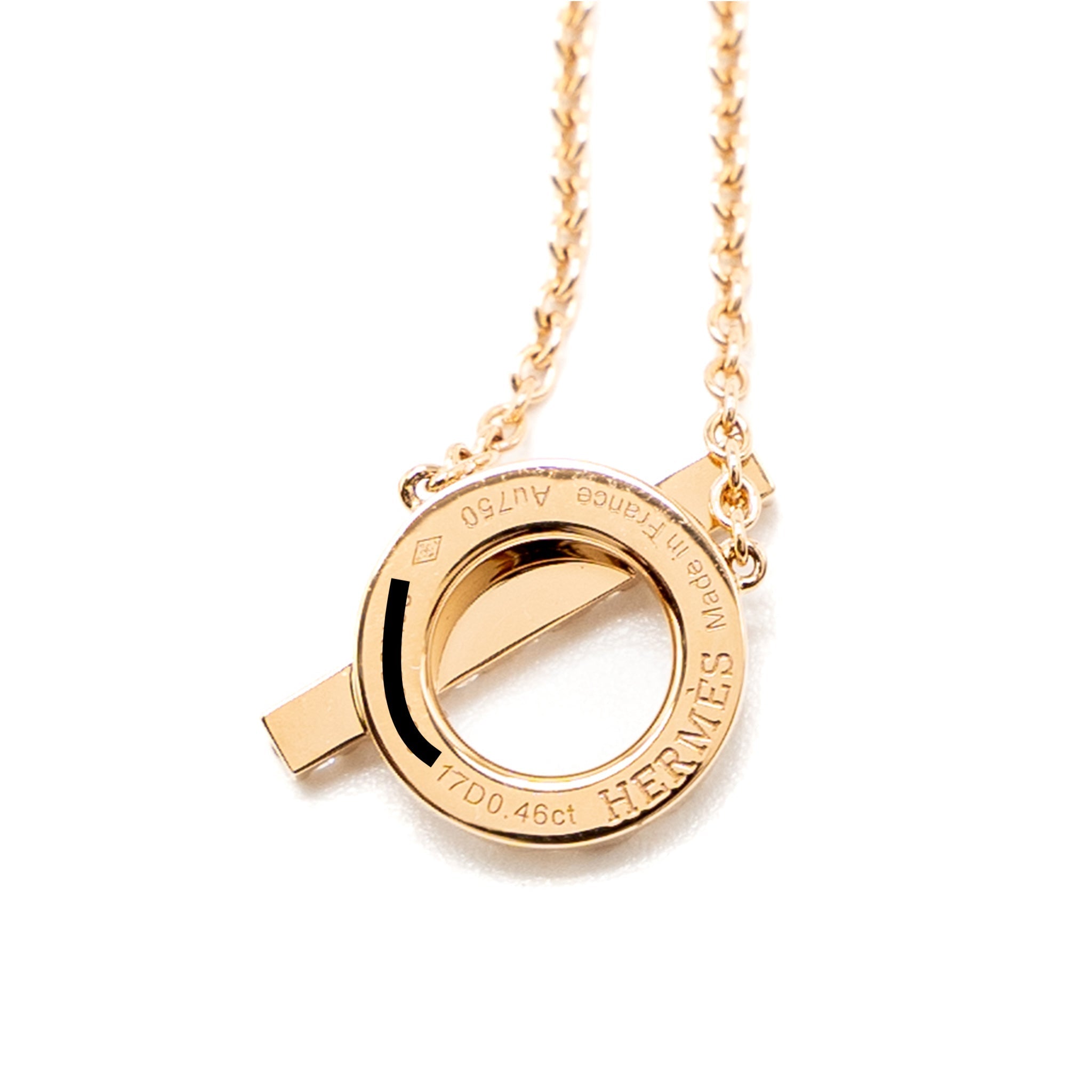 HERMES FINESSE PENDANT/NECKLACE ROSE GOLD DIAMONDS