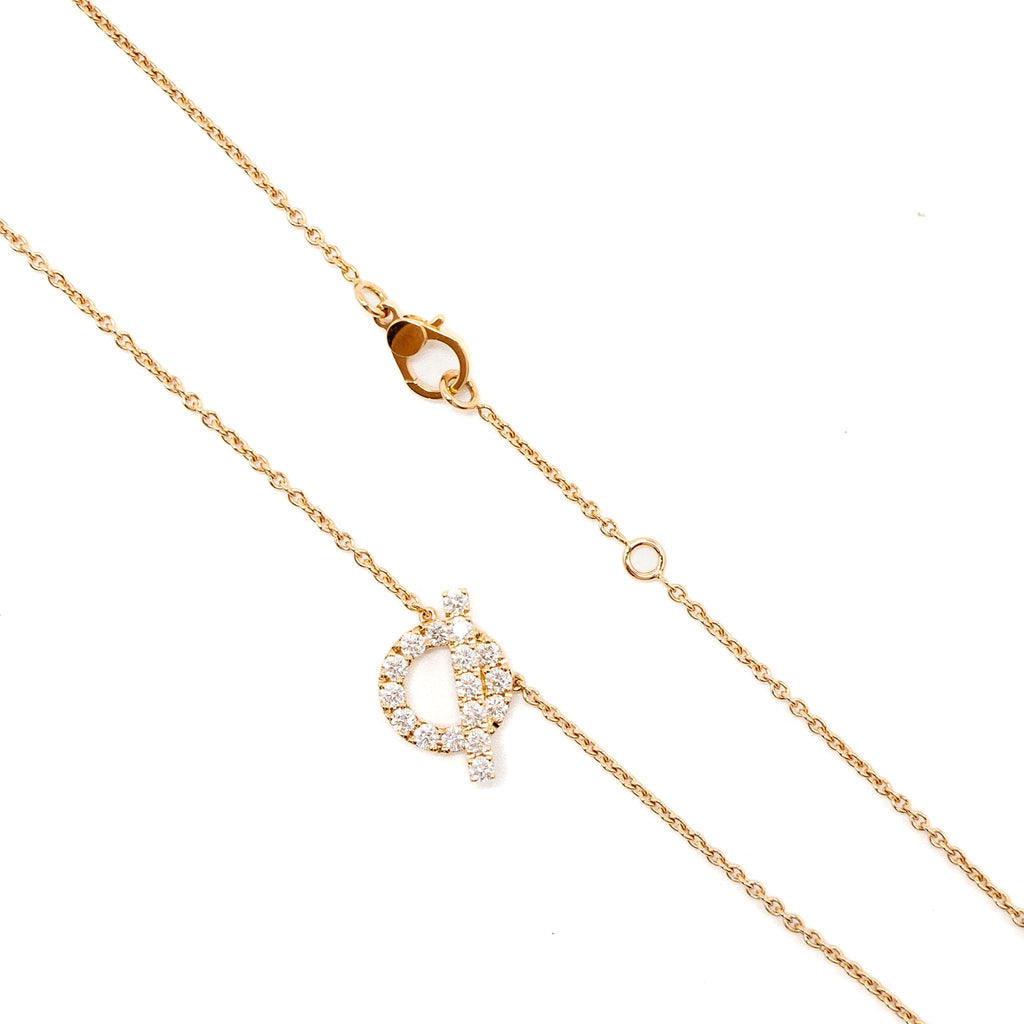 HERMES FINESSE PENDANT/NECKLACE ROSE GOLD DIAMONDS