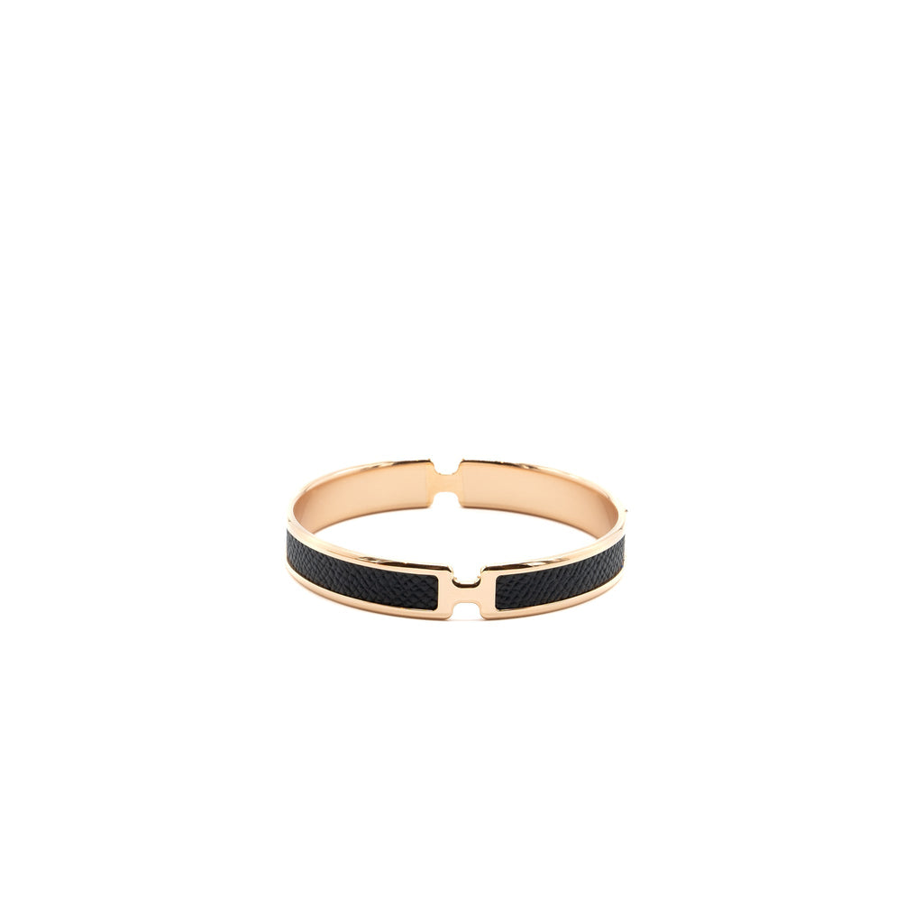 HERMES SIZE T2 OLYMPE BRACELET EPSOM BLACK RGHW