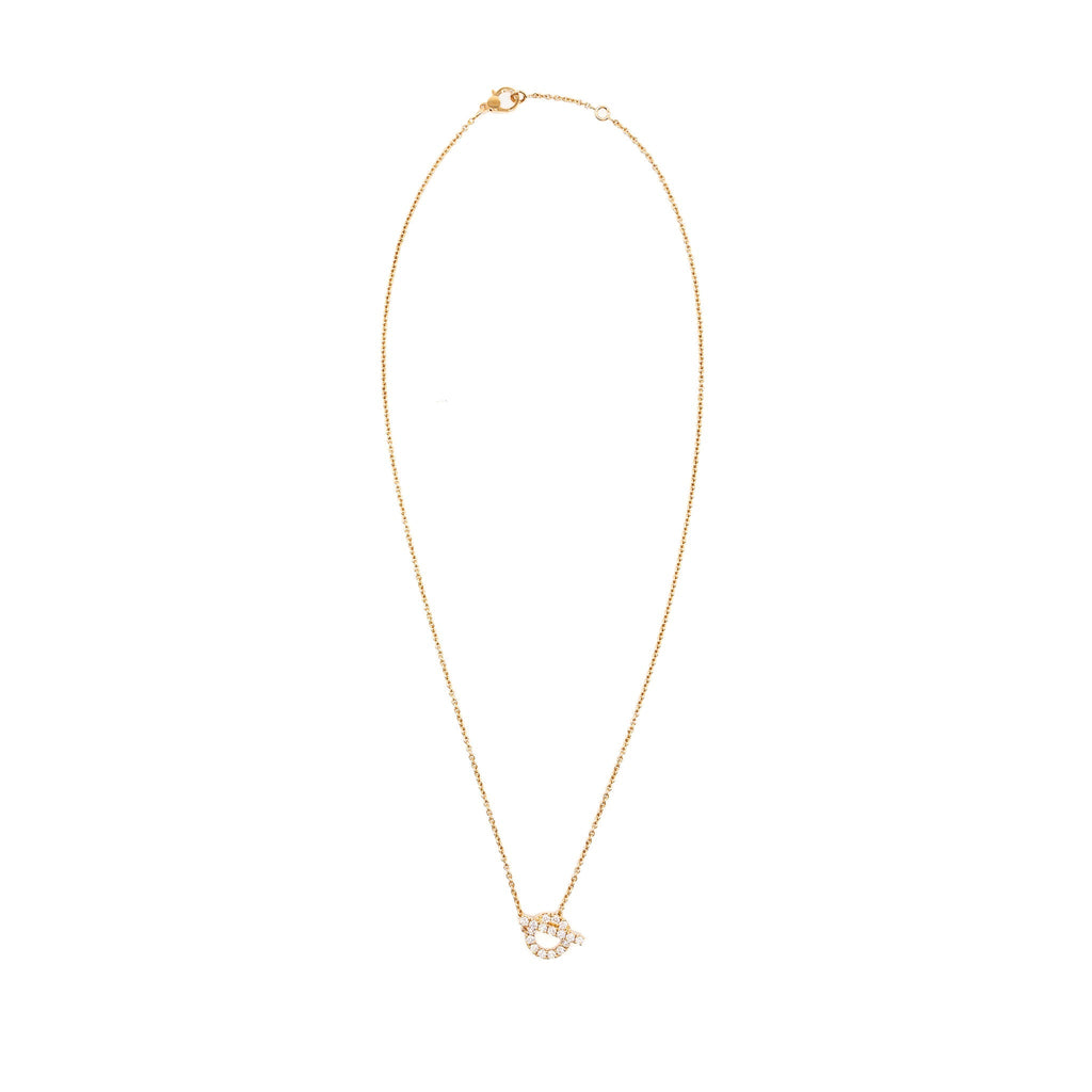 HERMES FINESSE PENDANT/NECKLACE ROSE GOLD DIAMONDS