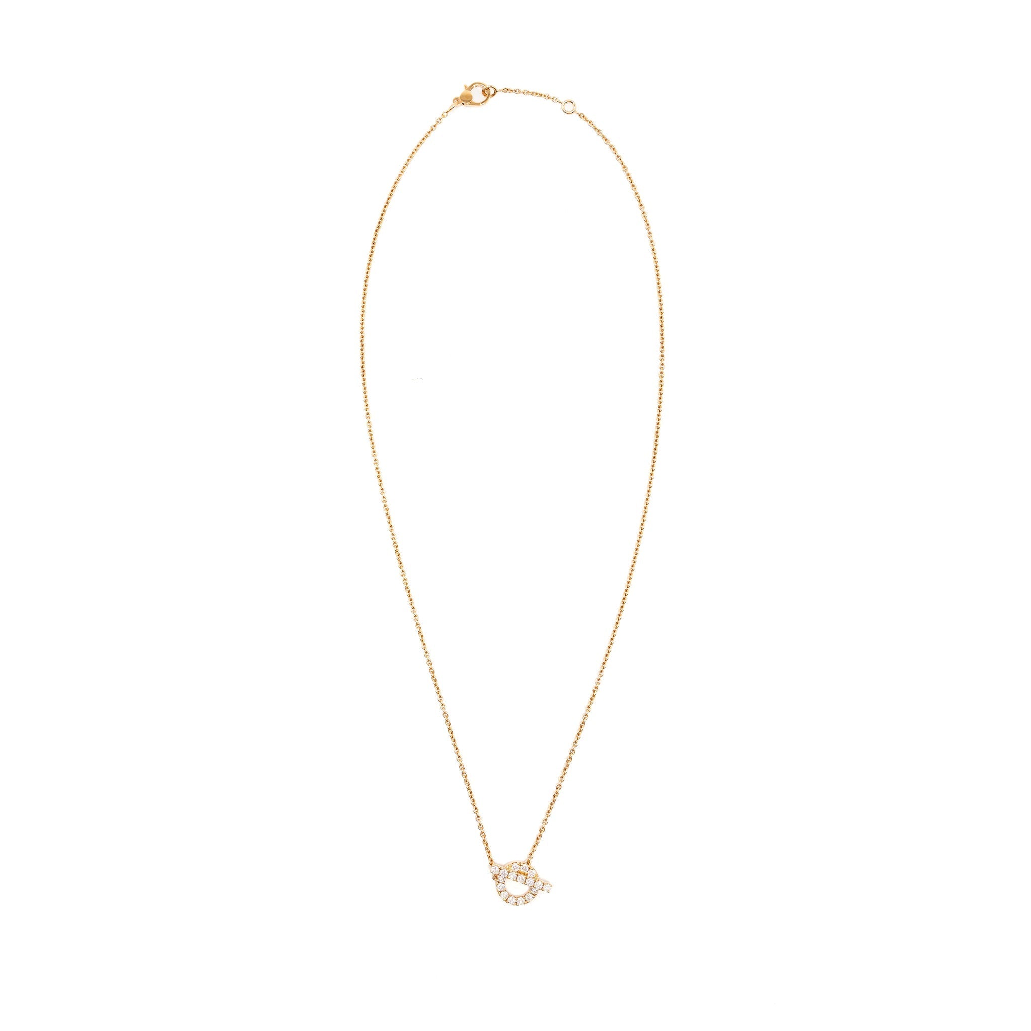 HERMES FINESSE PENDANT/NECKLACE ROSE GOLD DIAMONDS