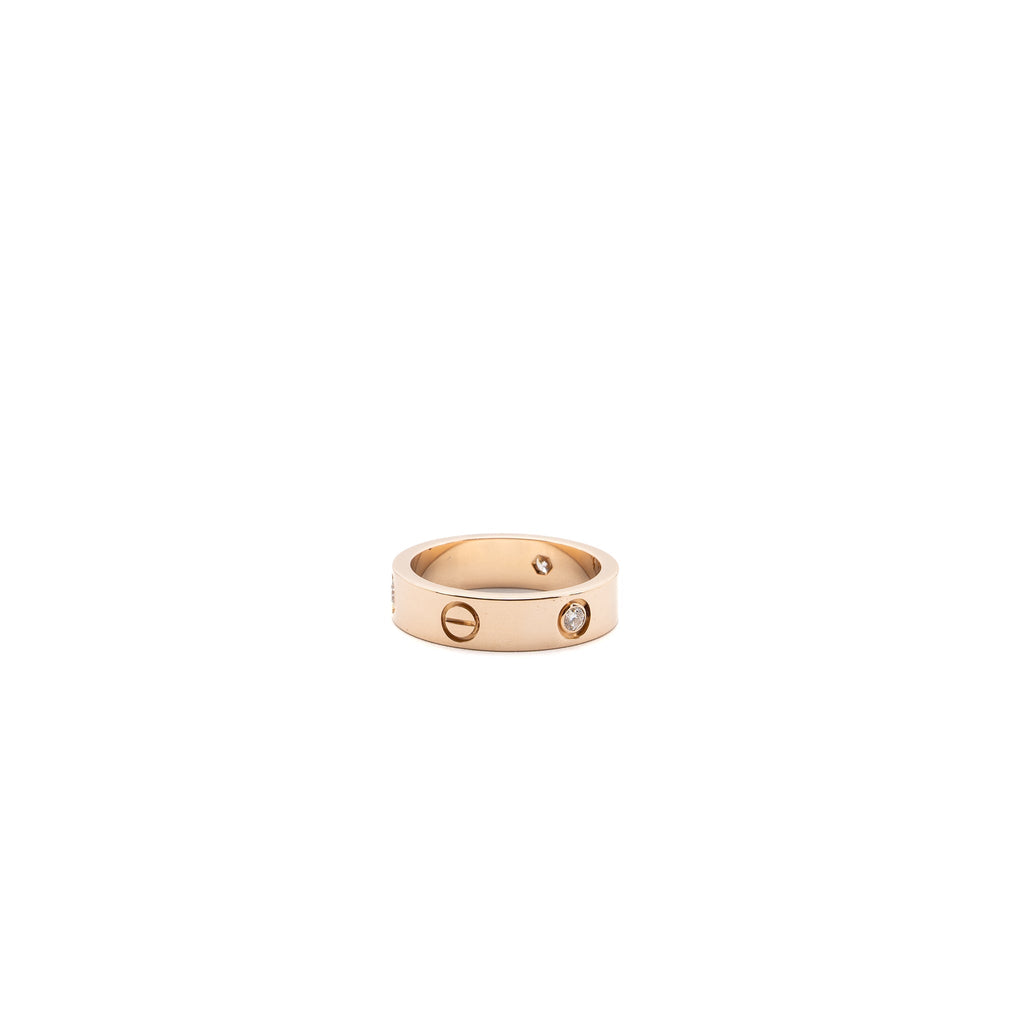 CARTIER LOVE RING ROSE GOLD WITH 3 DIAMONDS