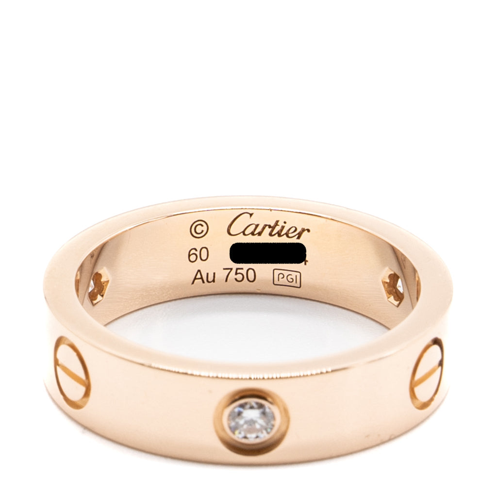 CARTIER LOVE RING ROSE GOLD WITH 3 DIAMONDS