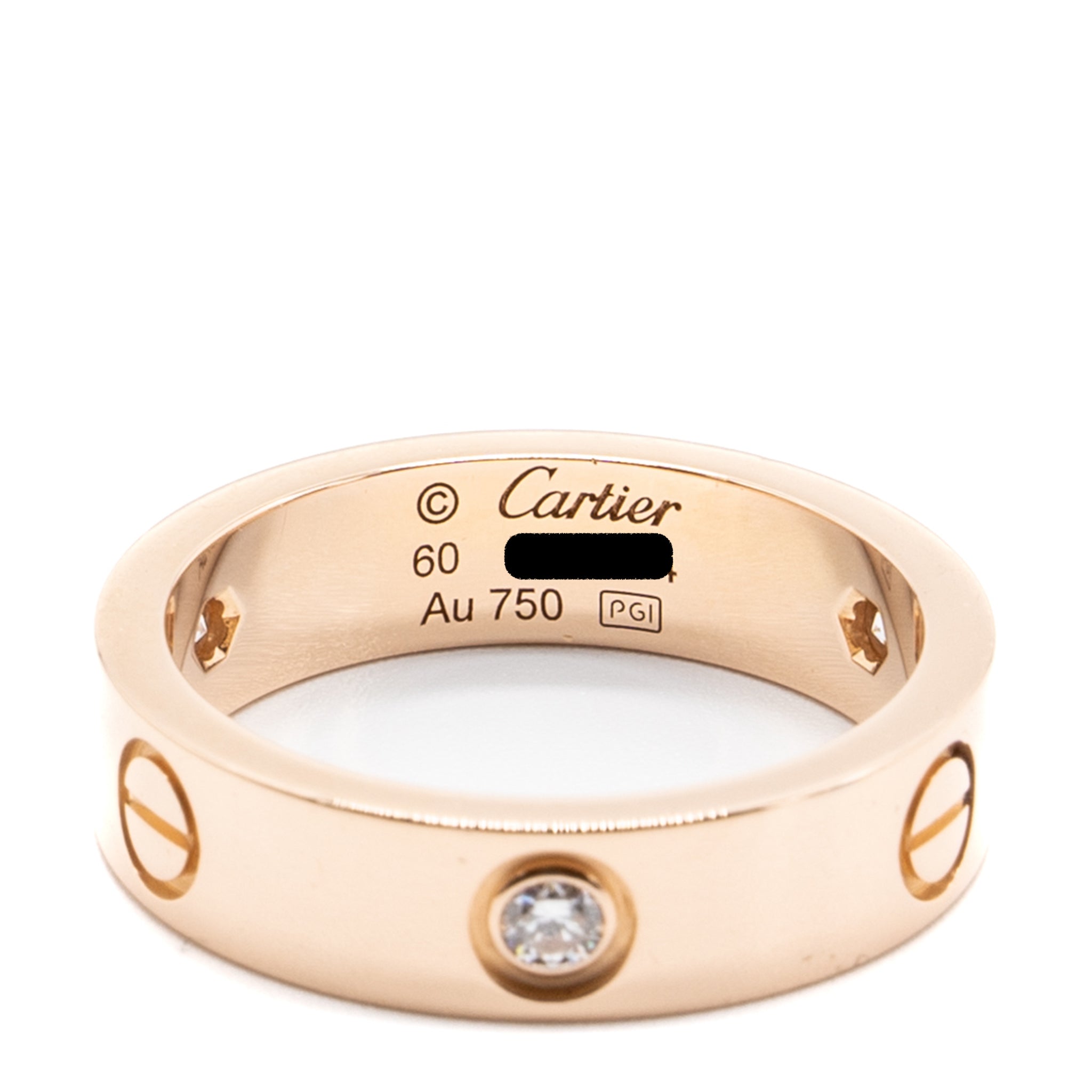 CARTIER LOVE RING ROSE GOLD WITH 3 DIAMONDS
