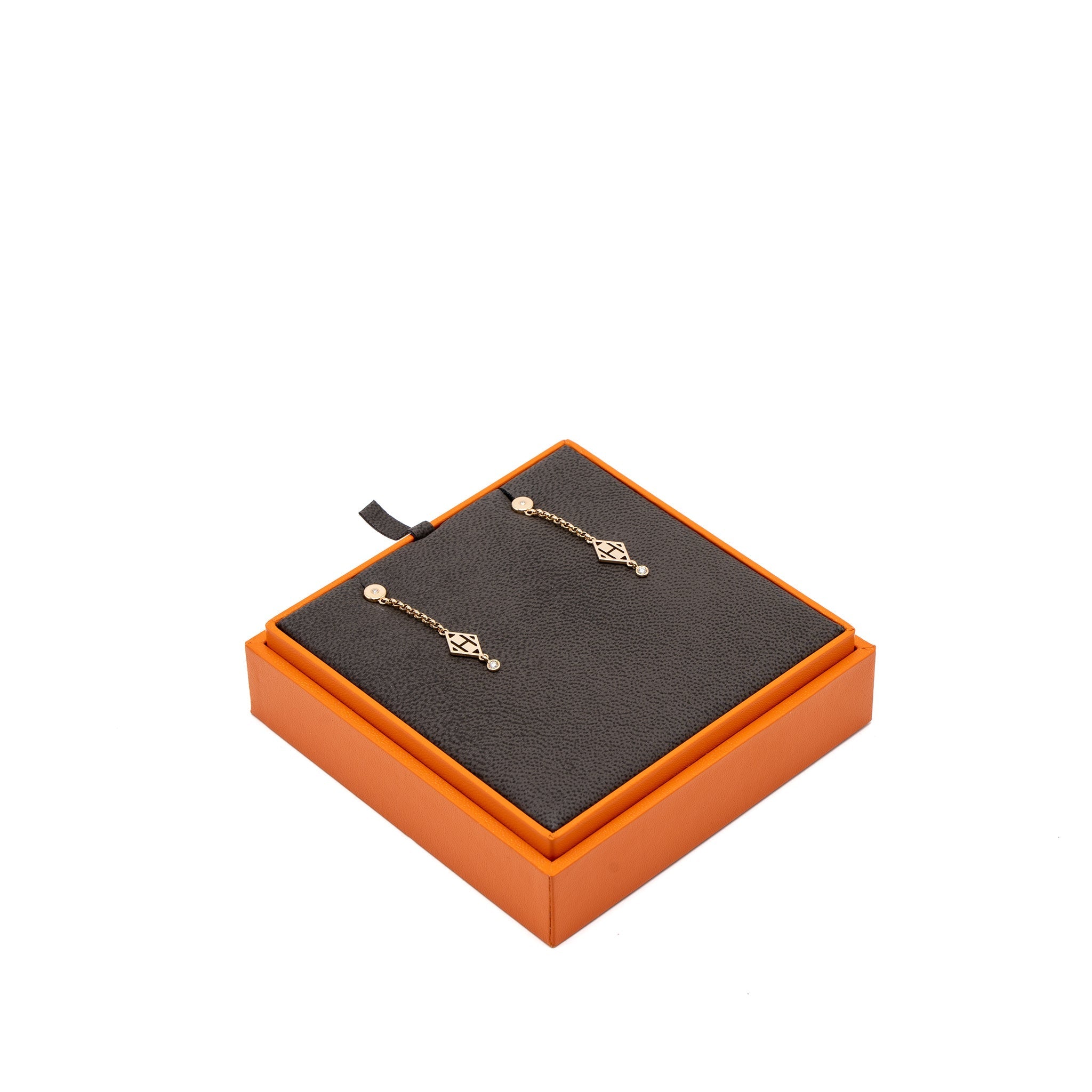 HERMES GAMBADE H EARRINGS ROSE GOLD DIAMONDS