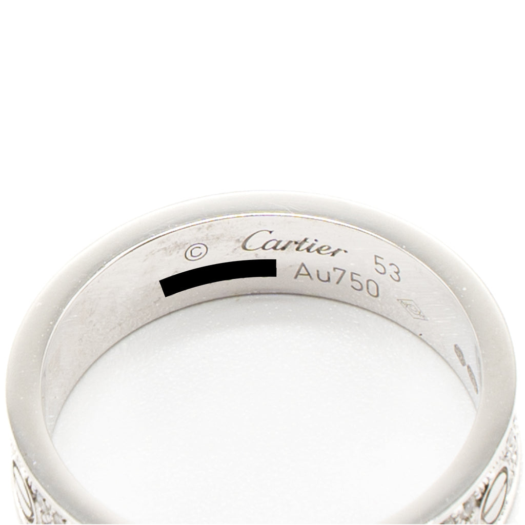 CARTIER LOVE WEDDING BAND WHITE GOLD DIAMONDS