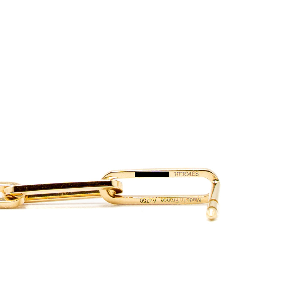 HERMES D OREILLE KELLY CHAIN EARRINGS YELLOW GOLD