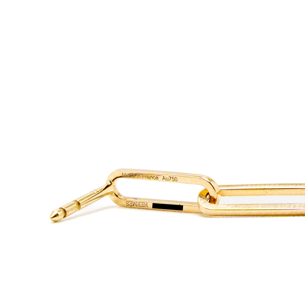 HERMES D OREILLE KELLY CHAIN EARRINGS YELLOW GOLD