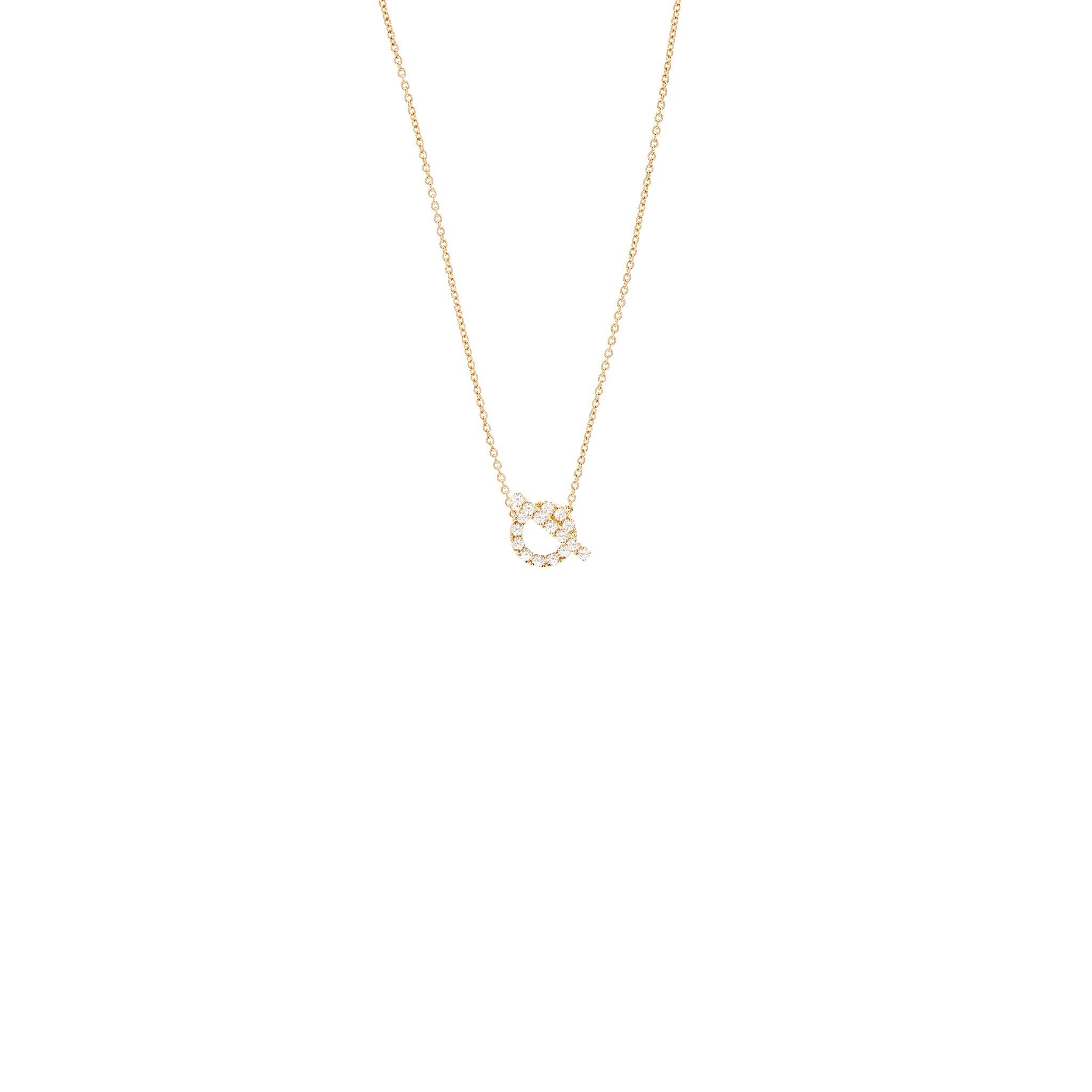 HERMES FINESSE PENDANT/NECKLACE ROSE GOLD DIAMONDS