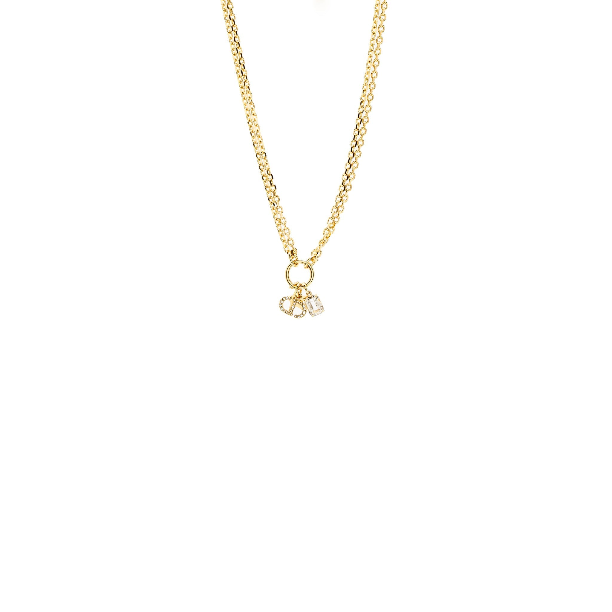 DIOR CD AND STAR NECKLACE CRYSTAL GOLD TONE