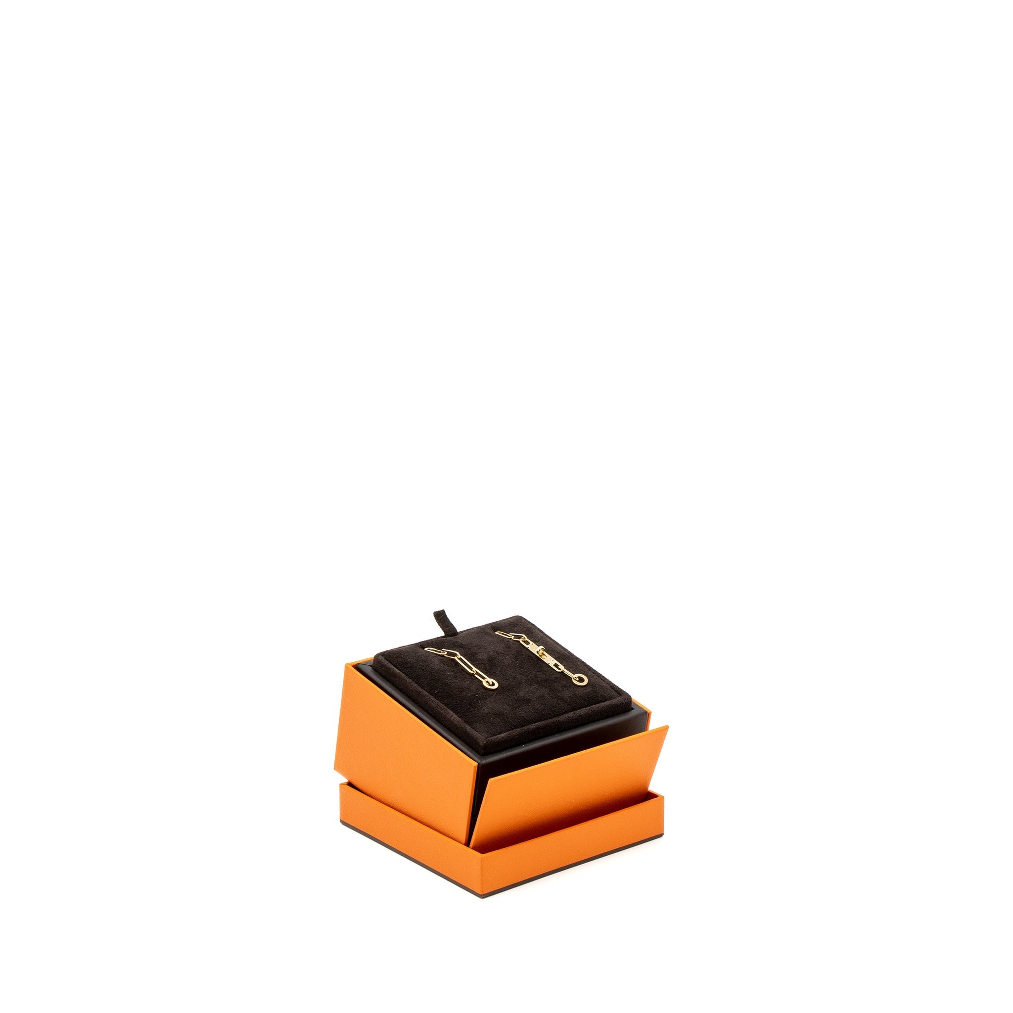 HERMES D OREILLE KELLY CHAIN EARRINGS YELLOW GOLD