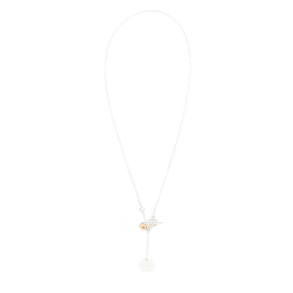 HERMES EX-LIBRIS PENDANT SILVER/ROSE GOLD