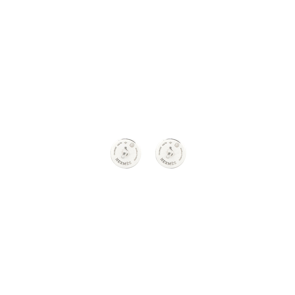 HERMES EX-LIBRIS EARRINGS SILVER
