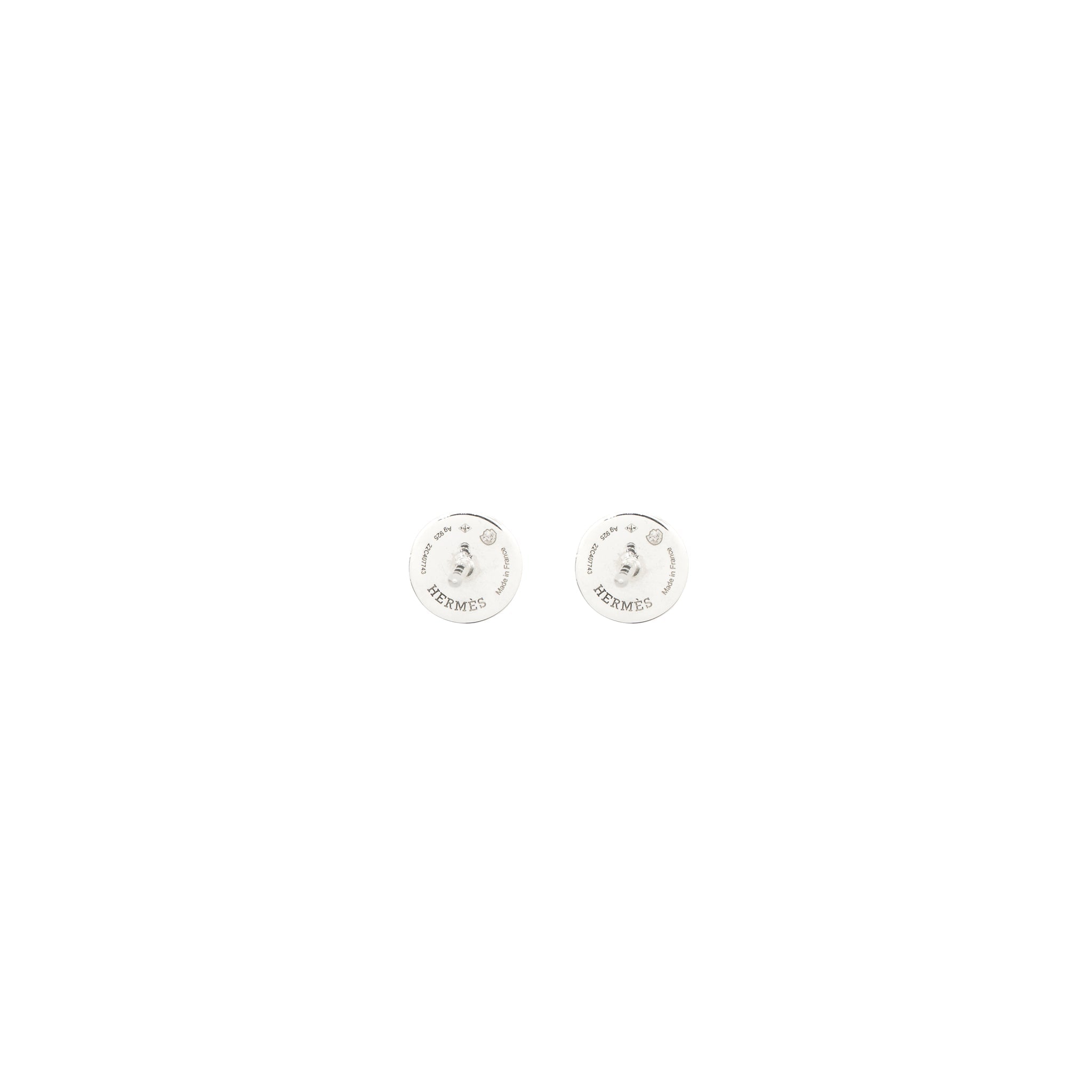 HERMES EX-LIBRIS EARRINGS SILVER
