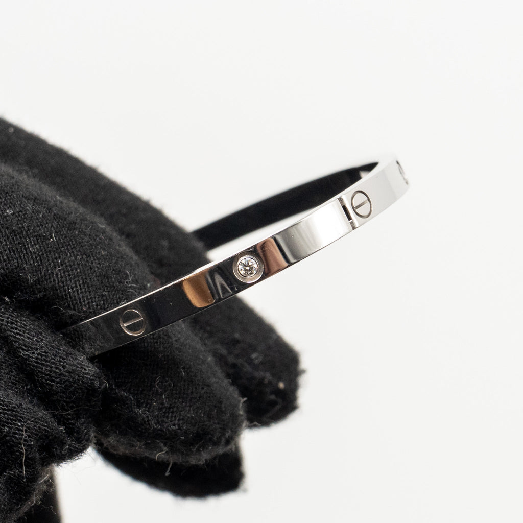 CARTIER LOVE BRACELET WHITE GOLD 6 DIAMONDS
