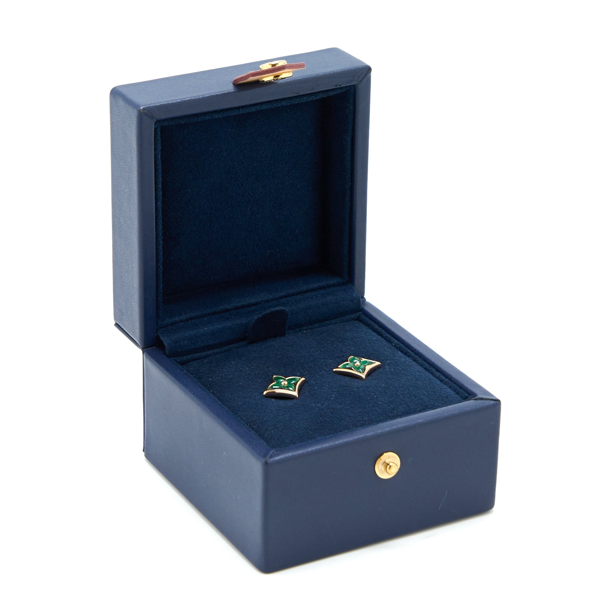 LOUIS VUITTON BLOSSOM GREEN 18K ROSE GOLD STAR STUD