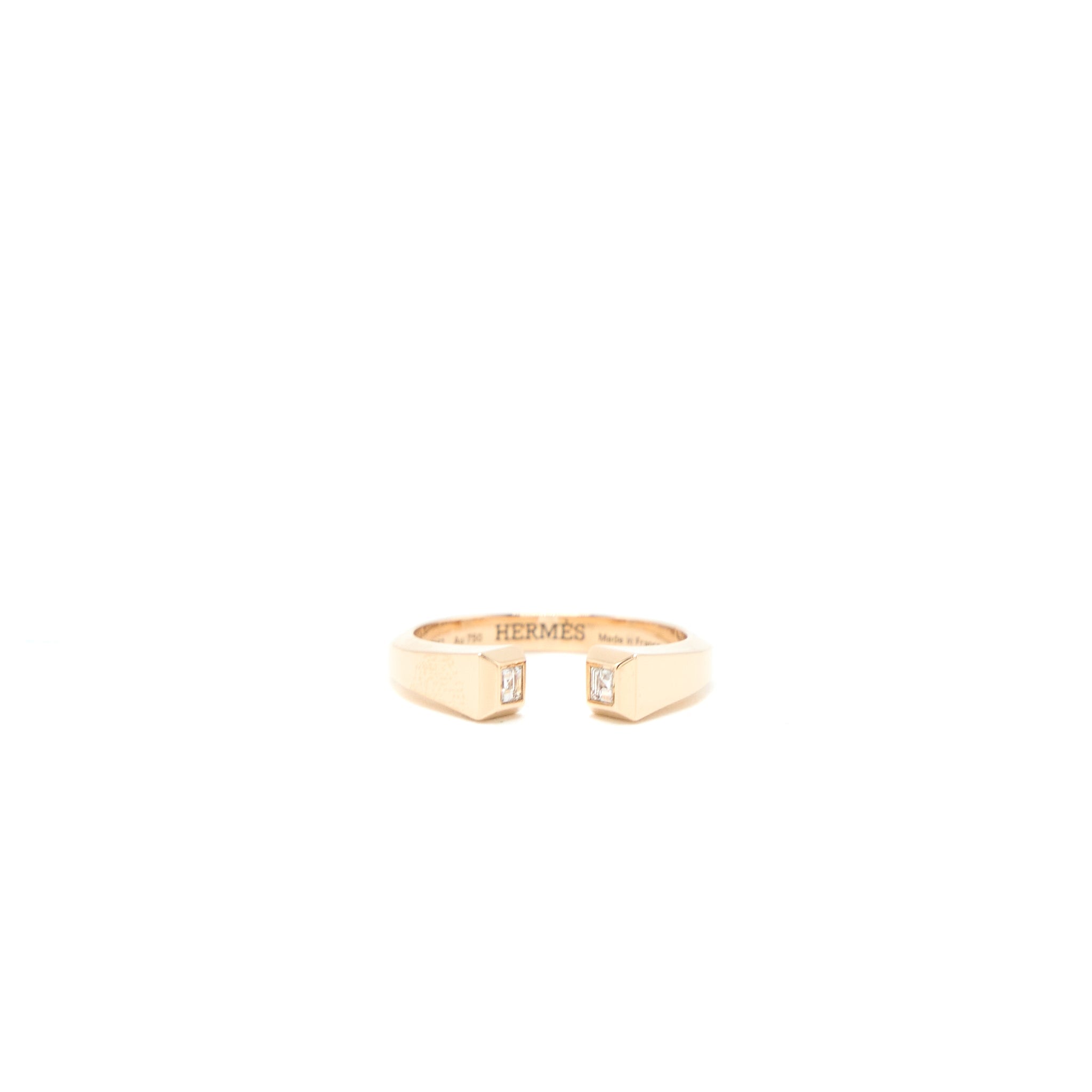 HERMES CLOU DE FORGE RING ROSE GOLD WITH DIAMONDS