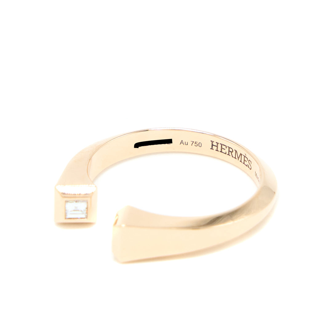 HERMES CLOU DE FORGE RING ROSE GOLD WITH DIAMONDS