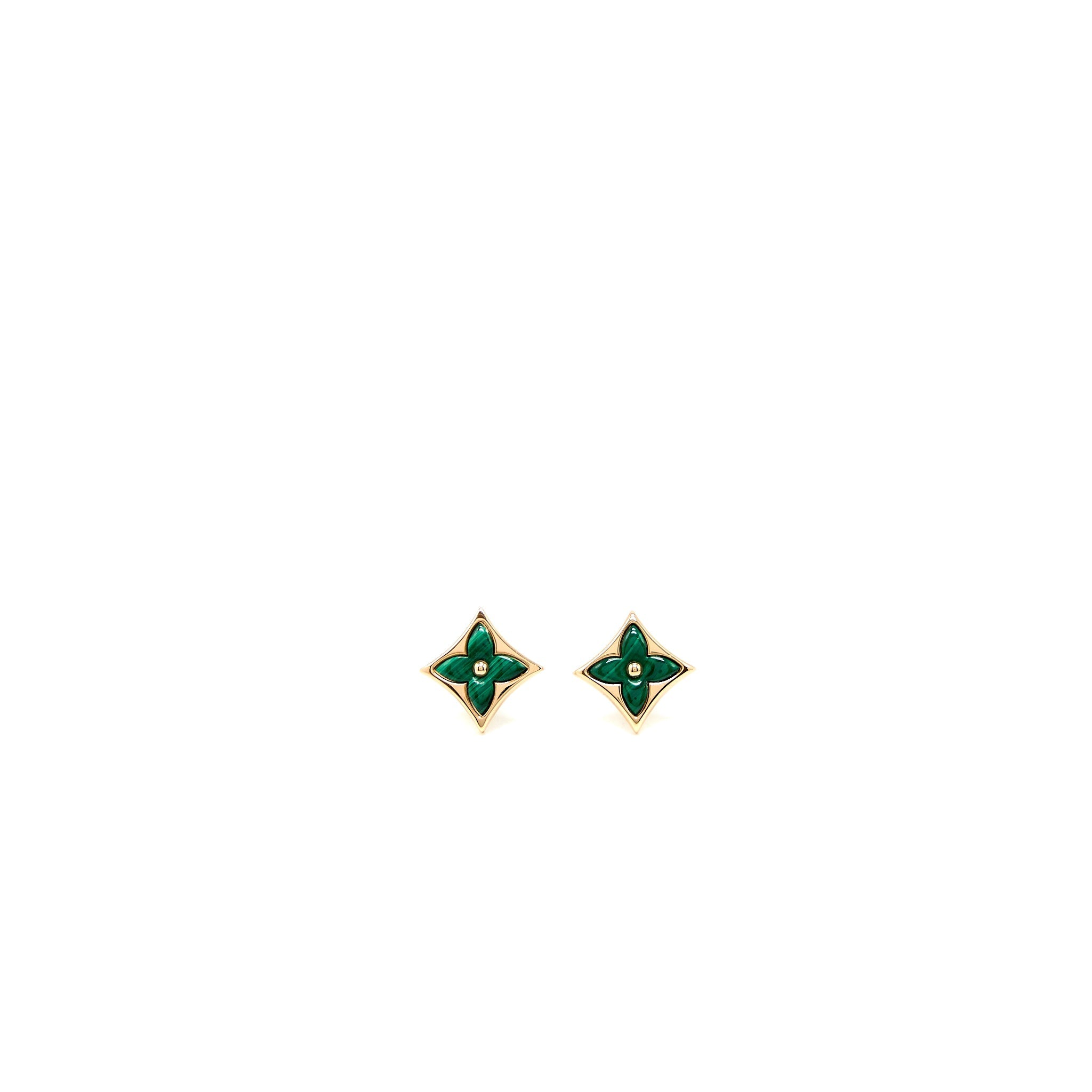 LOUIS VUITTON BLOSSOM GREEN 18K ROSE GOLD STAR STUD