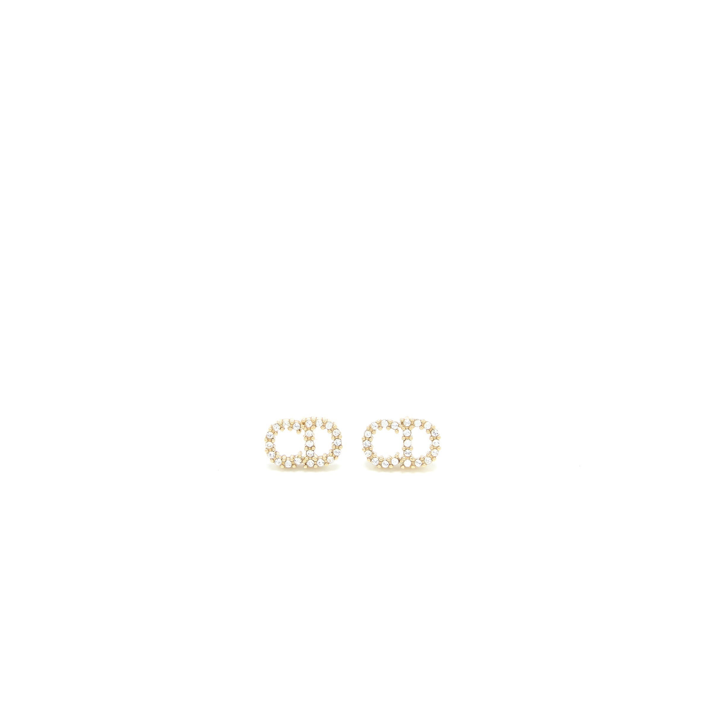 DIOR CLAIR D LUNE EARRINGS CRYSTAL GOLD TONE