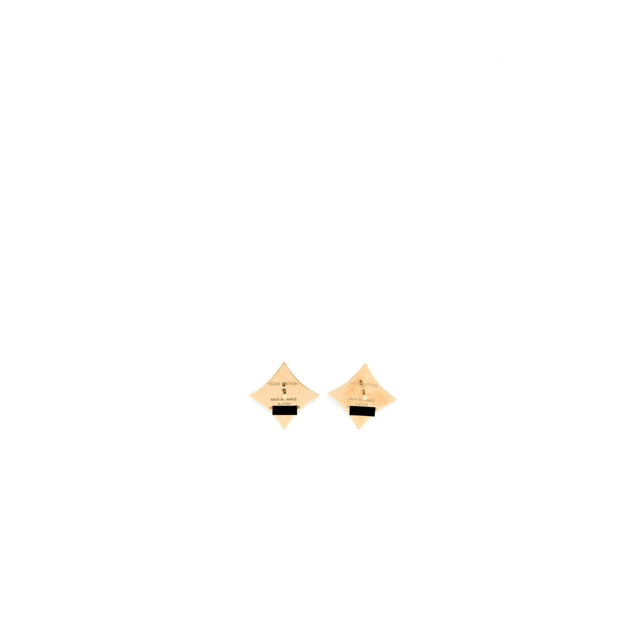 LOUIS VUITTON BLOSSOM GREEN 18K ROSE GOLD STAR STUD