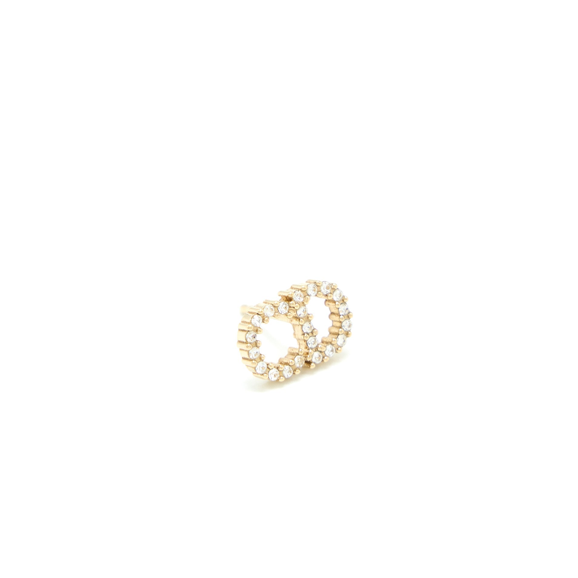 DIOR CLAIR D LUNE EARRINGS CRYSTAL GOLD TONE