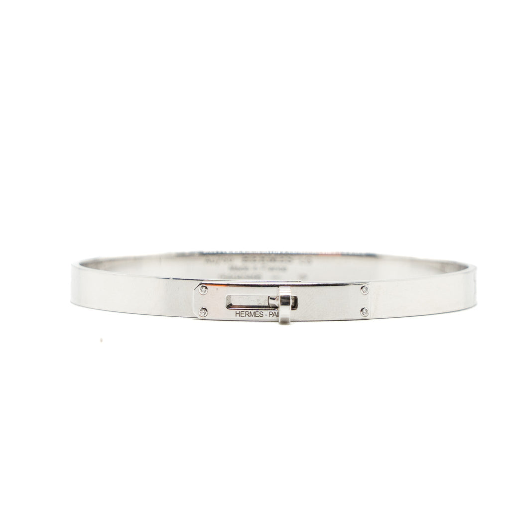HERMES KELLY WHITE GOLD 4 DIAMONDS