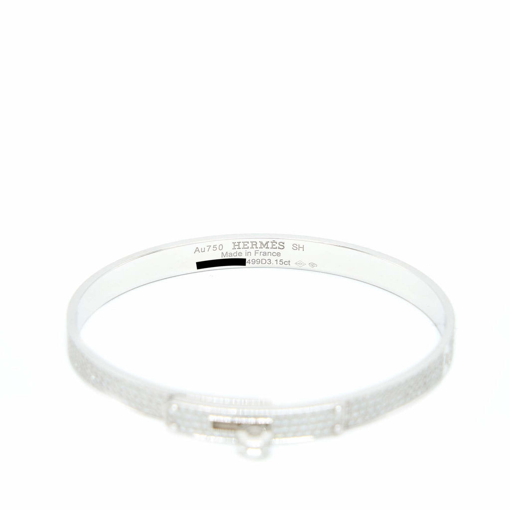 HERMES KELLY BRACELET WHITE GOLD WITH DIAMONDS