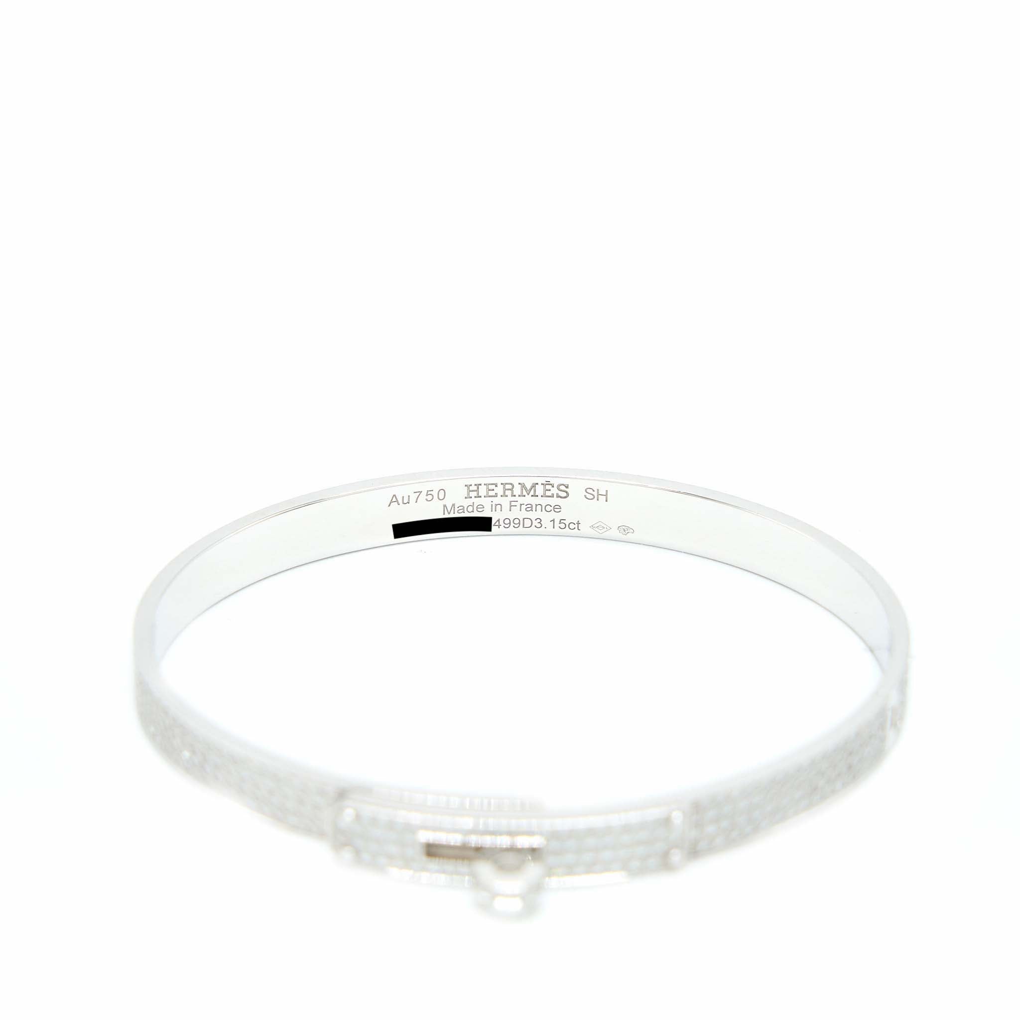 HERMES KELLY BRACELET WHITE GOLD WITH DIAMONDS