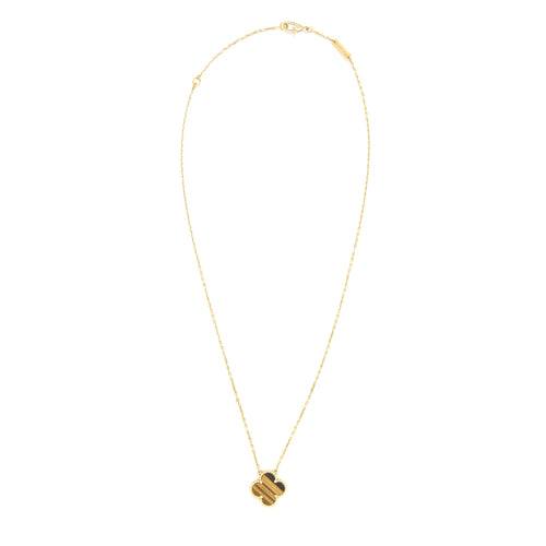 VAN CLEEF&ARPELS VINTAGE ALHAMBRA PENDANT TIGER EYE YELLOW GOLD