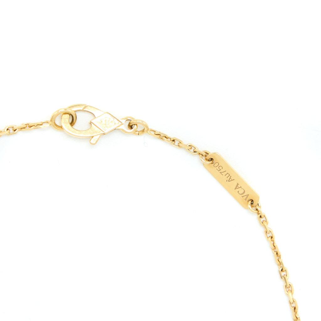VAN CLEEF&ARPELS VINTAGE ALHAMBRA PENDANT TIGER EYE YELLOW GOLD