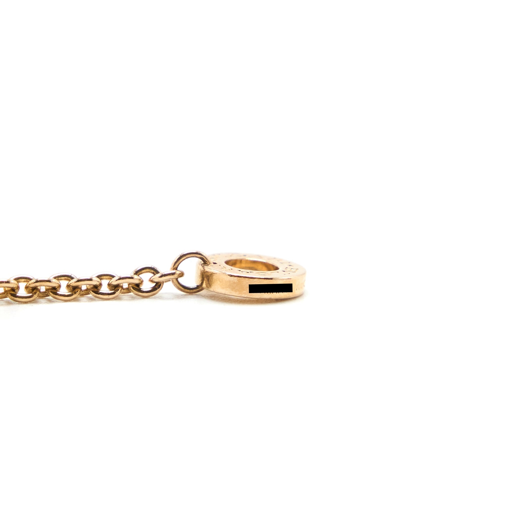 BVLGARI NECKLACE INNER LOCKING RING PENDANT ROSE GOLD PINK DIAMONDS