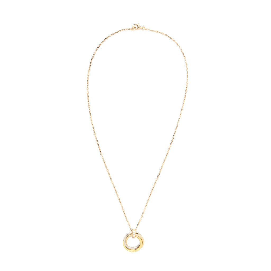 CARTIER TRINITY NECKLACE WHITE GOLD/YELLOW GOLD/ROSE GOLD/DIAMONDS