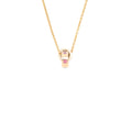 BVLGARI NECKLACE INNER LOCKING RING PENDANT ROSE GOLD PINK DIAMONDS
